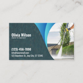 Cartão De Visita Potência de lavagem de pressão Textura Azul de águ