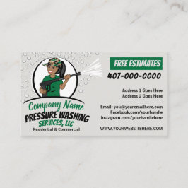 Cartão De Visita Potência de Pressão Lavando e Limpando Afro-Americ