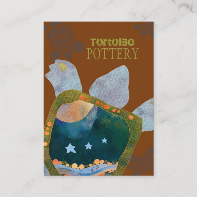 Cartão De Visita Poteria Única de Tartaruga Sedona Terrestre (Frente)