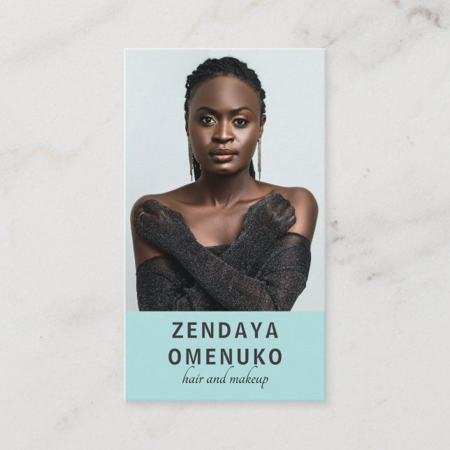 Cartão De Visita Praça de Fotos do Artista de Maquiagem de Cabelo M (Frente)