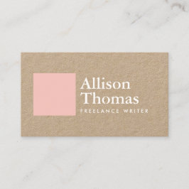 Cartão De Visita Praça rosa simples e mínima no Kraft