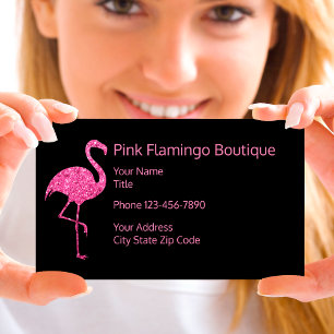 Cartão De Visita Praia Fashion Boutique Pink Flamingo