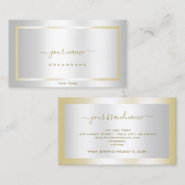 Cartão De Visita Prata clara glamourosa e Shimmering Decente Dourad