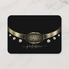 Cartão De Visita Prata de Platina Negra Nobre com Diamantes Monográ