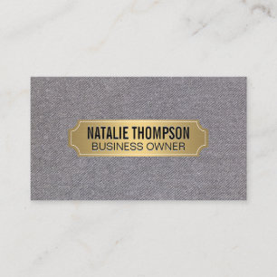 Cartão De Visita Prata de quadro metálico Dourado Linen