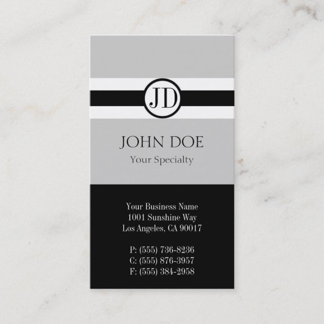 Cartão De Visita Prata do pendente do médico (Frente)