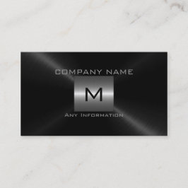 Cartão De Visita Prata e metal de aço inoxidável do preto