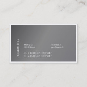 Cartão De Visita Prata e Tipografia, elegante, ousada