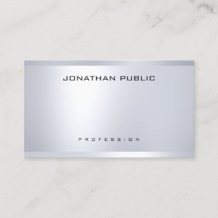 Cartão De Visita Prata glamourosa moderna parece elegante simples