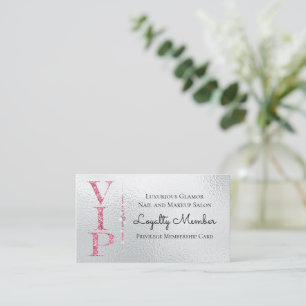 Cartão De Visita Prata Glamourous Diamantes Rosa Brilho Lealdade VI
