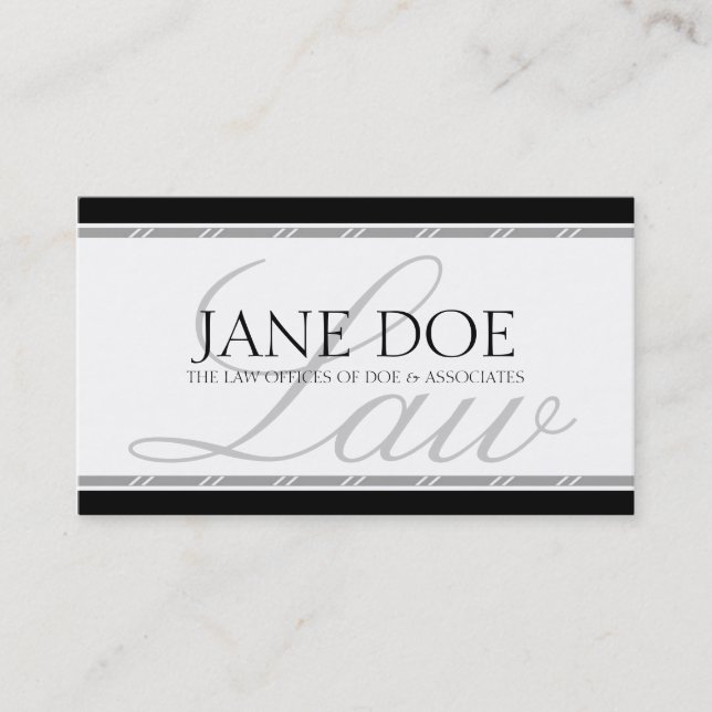 Cartão De Visita Prata legal da empresa de advocacia do conselheiro (Frente)