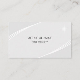 Cartão De Visita Prata moderna elegante & branco