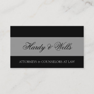 Cartão De Visita Prata preta/envelhecida da empresa de advocacia