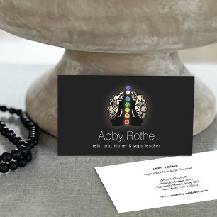 Cartão De Visita Praticante de Yoga Reiki com Chakras Lotus