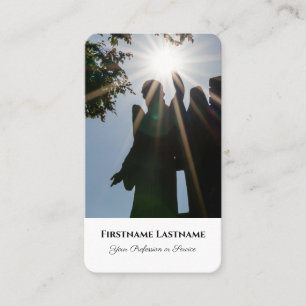 Cartão De Visita Praticante mortifica estátua de anjo espiritual do