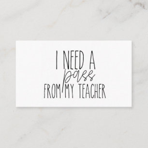 Cartão De Visita preciso de um passe do meu professor.cartão