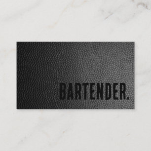 Cartão De Visita Premier Black Faux Leather Bartender
