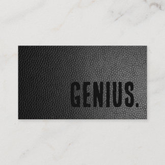 Cartão De Visita Premier Black Faux Leather Genius