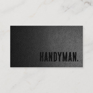 Cartão De Visita Premier Black Faux Leather Handyman