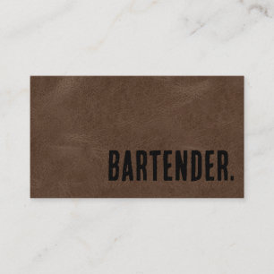Cartão De Visita Premier Brown Faux Leather Bartender