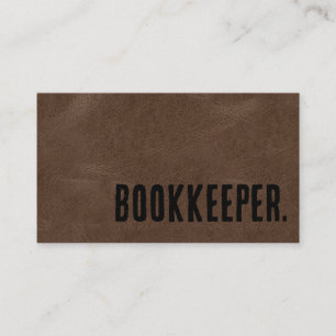 Cartão De Visita Premier Brown Faux Leather Bookkeeper