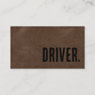 Cartão De Visita Premier Brown Faux Leather Motorista