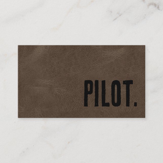 Cartão De Visita Premier Brown Faux Leather Pilot (Frente)