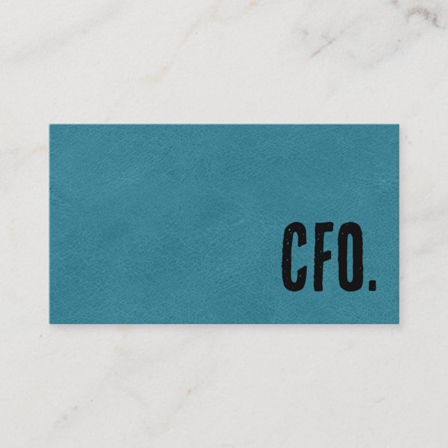 Cartão De Visita Premier CFO de Couro Sintético Azul (Frente)