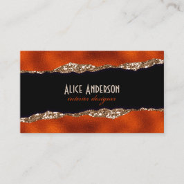 Cartão De Visita Prêmio estético elegante preto de cobre de luxo