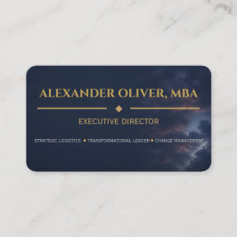 Cartão De Visita Premium Business Azul e Ouro Executivo