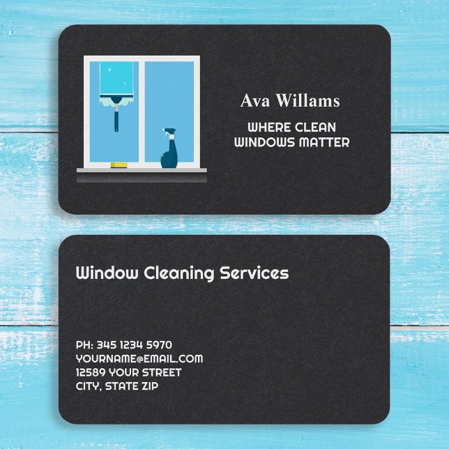 Cartão De Visita Premium de Limpeza de Janelas (Window Cleaning Cards)