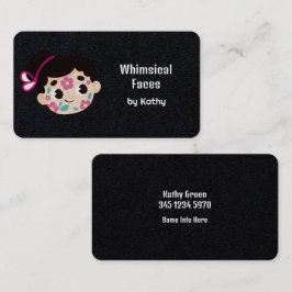 Cartão De Visita Premium de pintura facial do Facebook