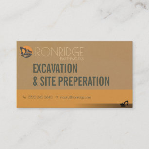 Cartão De Visita Preparação de Local de Escavação Tan
