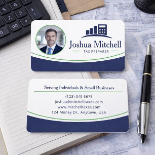 Cartão De Visita Preparador de Imposto de Foto Personalizado Profis