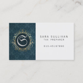 Cartão De Visita Preparador de Imposto Serviços Financeiros Azul Da