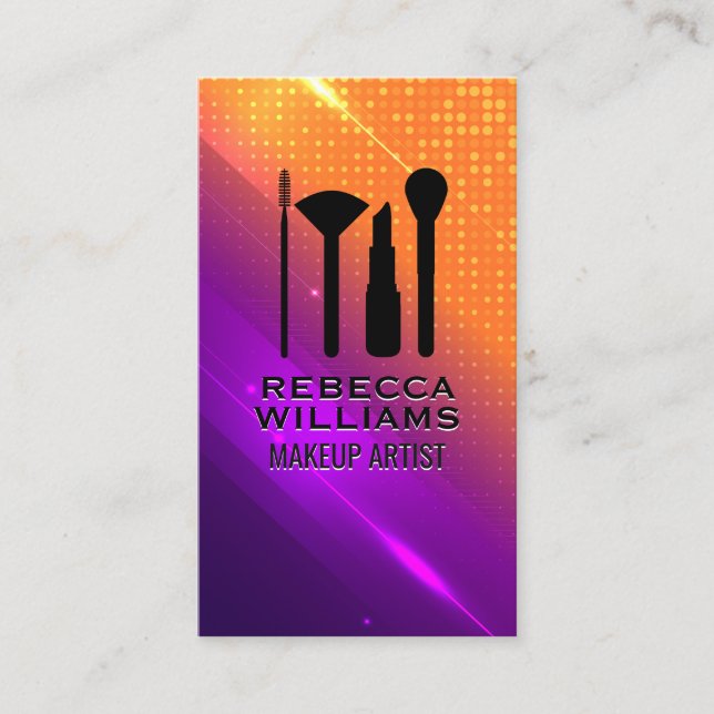 Cartão De Visita Preparar Escovas Definidas | Gradiente Moderno Col (Frente)