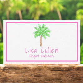 Cartão De Visita Preppy Tropical Palm Tree Personalizada