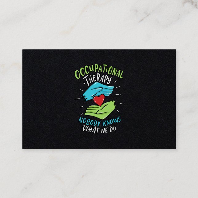 Cartão De Visita Presente de Enfermeira com Terapêutica Ocupacional (Frente)