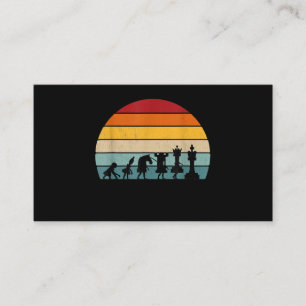 Cartão De Visita Presente De Vintage Retro De Evolução De Xadrez Pa