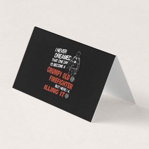 Cartão De Visita Presente do Bombeiro   Bombeiro velho rabugento