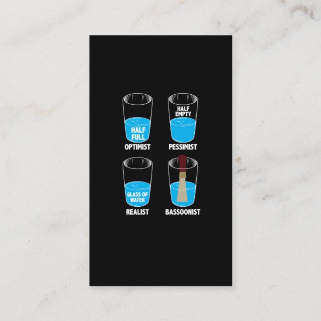 Cartão De Visita Presente do fagote do músico da orquestra da água (Frente)