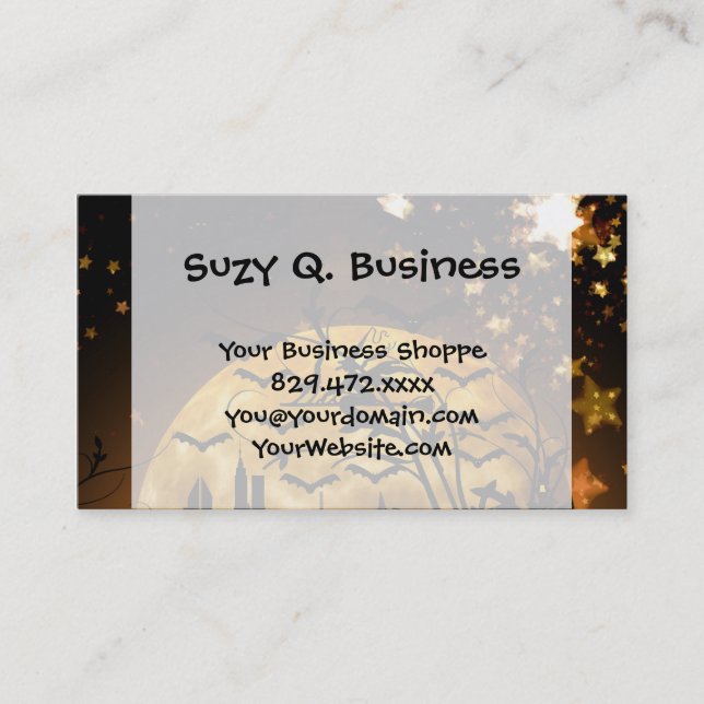 Cartão De Visita Presentes de Halloween de bruxa voadora Colheita d (Frente)