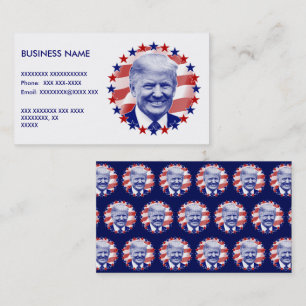 Cartão De Visita Presidente Donald Trump Estrelas e Listras