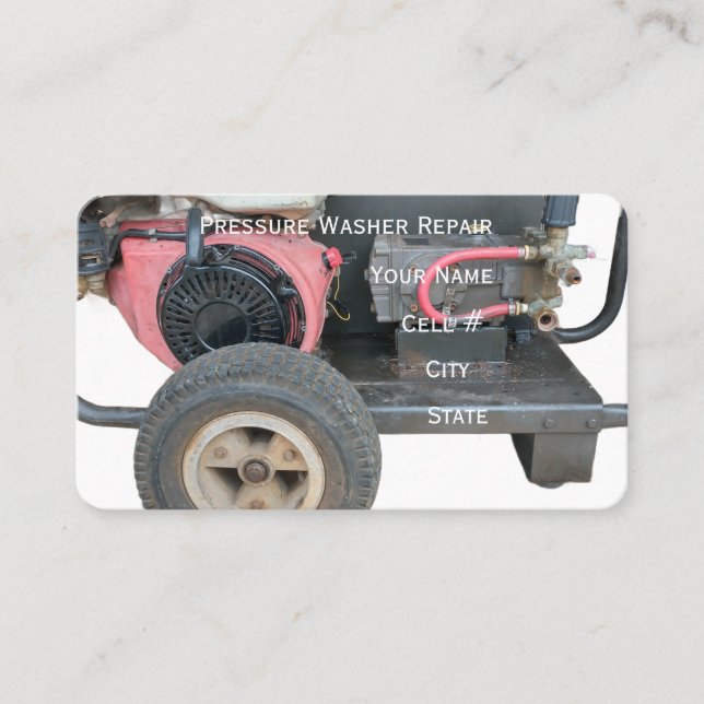 Cartão De Visita Pressure Washer Repair Business Card (Frente)