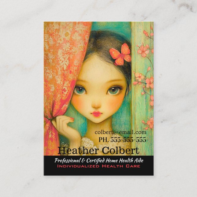 Cartão De Visita Prestação de cuidados aqui para ajudar a compaixão (Frente)