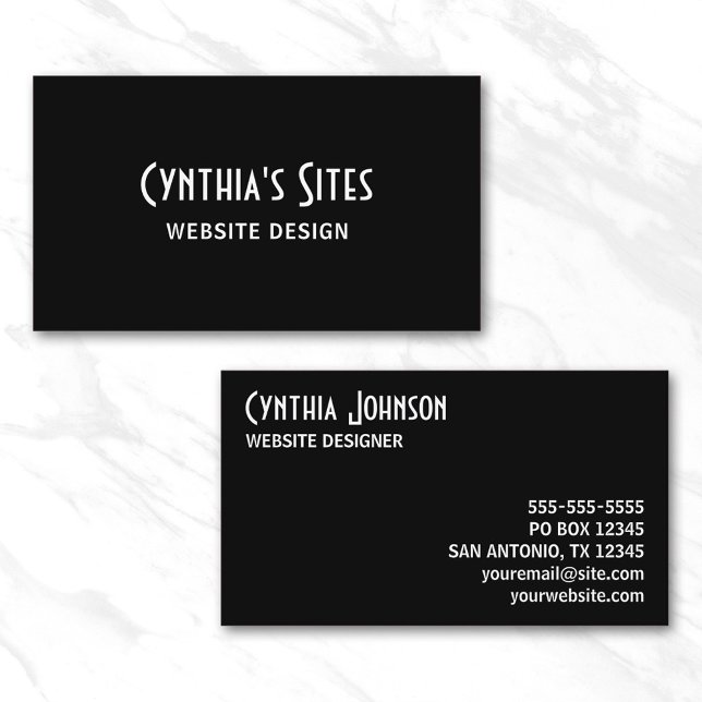Cartão De Visita Preto (Black Business Card)