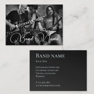 Cartão de Visita preto banda de música sua foto