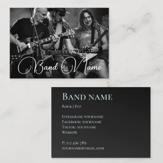 Cartão de Visita preto banda de música sua foto