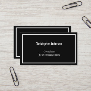 Cartão De Visita Preto Branco Minimalista Profissional Corporativo