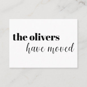 Cartão De Visita Preto & branco, moderno, mudança do divertimento